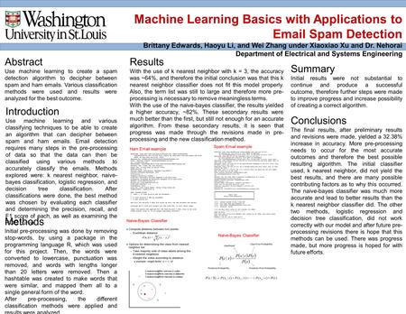 Introduction Use machine learning and various classifying techniques to be able to create an algorithm that can decipher between spam and ham emails. Email.