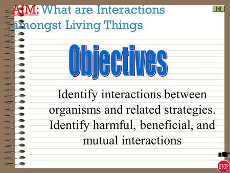 AIM: What are Interactions amongst Living Things