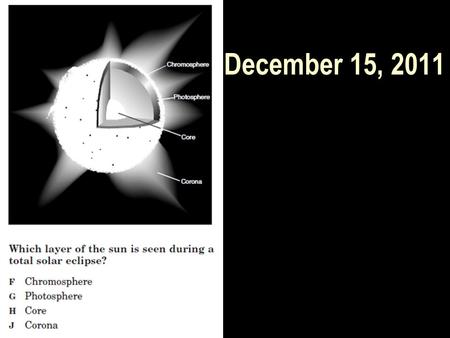 December 15, 2011. Objective Determine the interval of high and low tides Agenda Tide Notes Graphing the Tides Lab Comets.