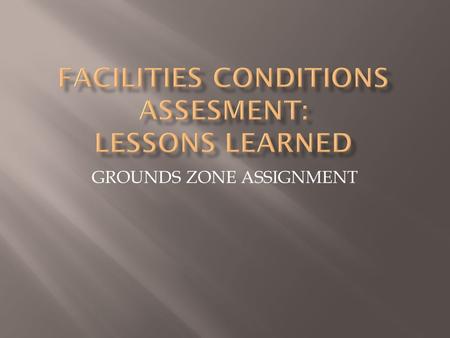 GROUNDS ZONE ASSIGNMENT.  WALK THE SITE  GOOGLE MAPS  GOOGLE EARTH  SAFE SCHOOL PLANS  CAFM PLOT PLANS.