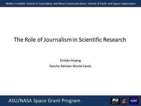 The Role of Journalism in Scientific Research