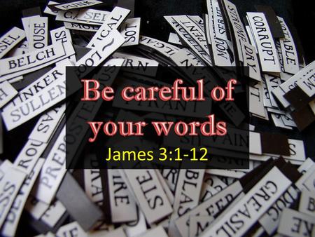 Using words carefully is an expression of faith If anyone is never at fault in what he says, he is a perfect man, James 3:2.