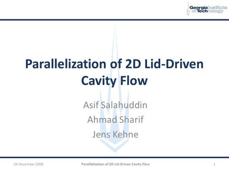 Parallelization of 2D Lid-Driven Cavity Flow