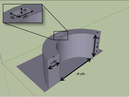 18 yds 3 yds 18ft 6ft 7ft. Surface Area Part 1 Work Explain 1. Units Changed click HERE to seeHERE 2. Simplified parts: 2 rect. 9ft by 24ft 2 rect. 6ft.