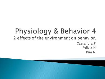 Cassandra P. Felicia H. Kim N..  The brain’s ability to rearrange the connections between its neurons.  Changes represent an adaptation to the environment.