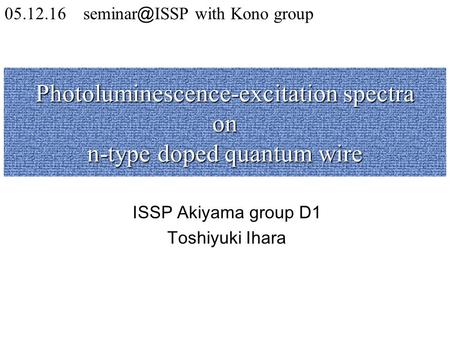 Photoluminescence-excitation spectra on n-type doped quantum wire