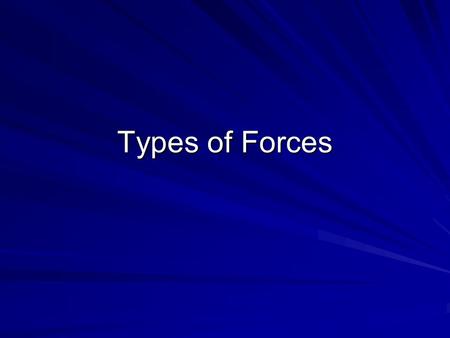 Types of Forces.