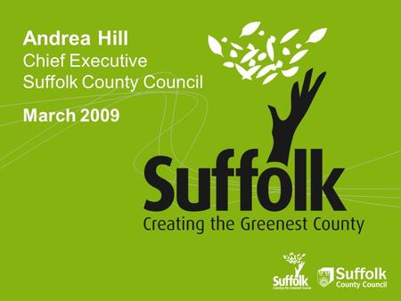 Andrea Hill Chief Executive Suffolk County Council March 2009.