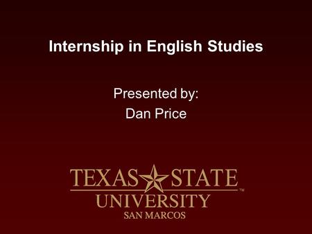 Internship in English Studies