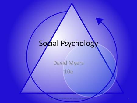 Social Psychology David Myers 10e Copyright 2010 McGraw-Hill Companies1.