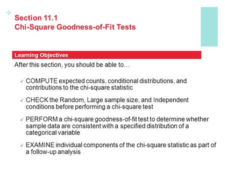 Section 11.1 Chi-Square Goodness-of-Fit Tests