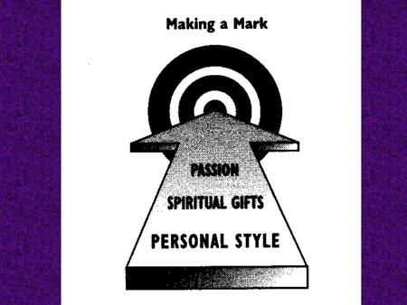 Passion is the God-given desire that compels us to make a difference in a particular ministry There is no right or wrong passion Passion answers the where.