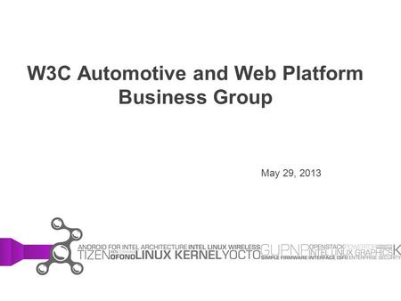 W3C Automotive and Web Platform Business Group May 29, 2013.