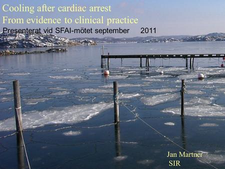 1 Cooling after cardiac arrest From evidence to clinical practice Jan Martner SIR Presenterat vid SFAI-mötet september 2011.