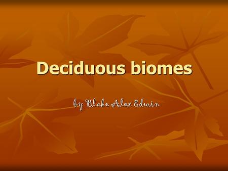 Deciduous biomes by Blake Alex Edwin by Blake Alex Edwin.