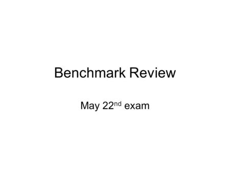 Benchmark Review May 22 nd exam. Key Concepts Key Concept 1: Compounds contain carbon are called organic compounds. Key Concept 2: Many organic compounds.