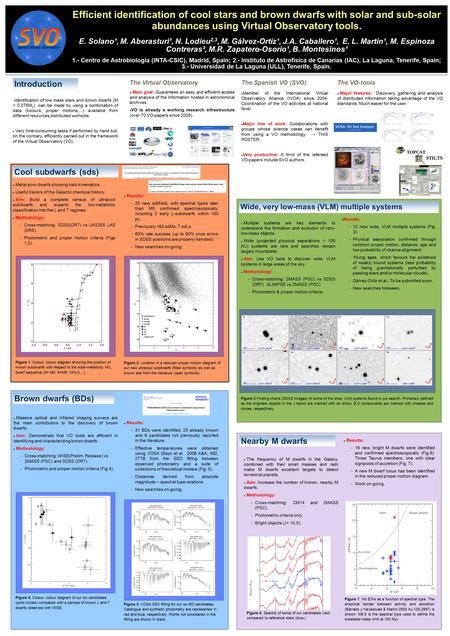 Efficient identification of cool stars and brown dwarfs with solar and sub-solar abundances using Virtual Observatory tools. E. Solano¹, M. Aberasturi¹,