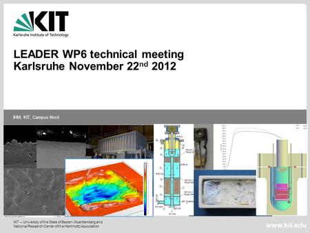 Please insert a figure in the master transparency. KIT – University of the State of Baden-Wuerttemberg and National Research Center of the Helmholtz Association.
