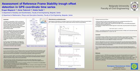 Assessment of Reference Frame Stability trough offset detection in GPS coordinate time series Dragan Blagojević 1), Goran Todorović 2), Violeta Vasilić.