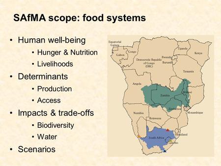 Global Environmental Change and Food Systems Insights from the Southern African Millennium Ecosystem Assessment.