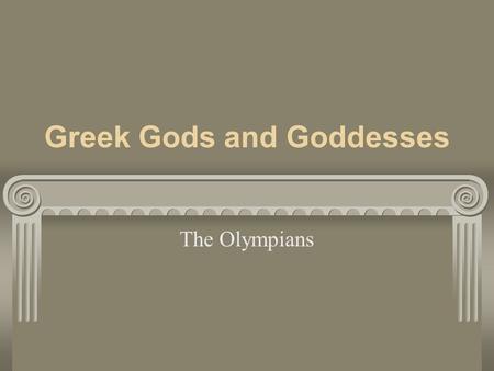 Greek Gods and Goddesses