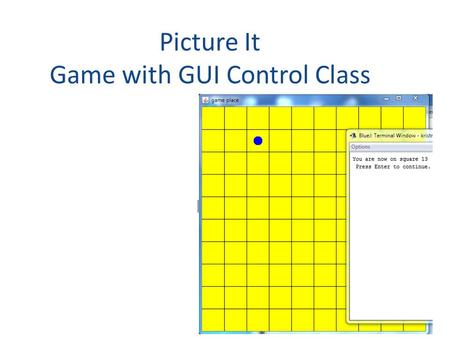 Picture It Game with GUI Control Class Pepper. Class Diagram Game (controller & maybe model) – holds the state of the game – has a static main method.