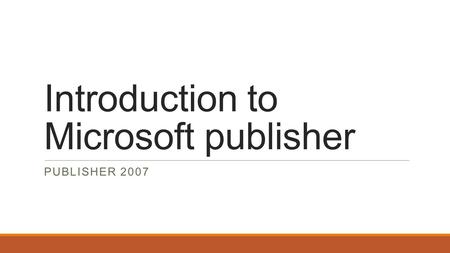 Introduction to Microsoft publisher