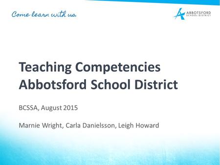 Teaching Competencies Abbotsford School District