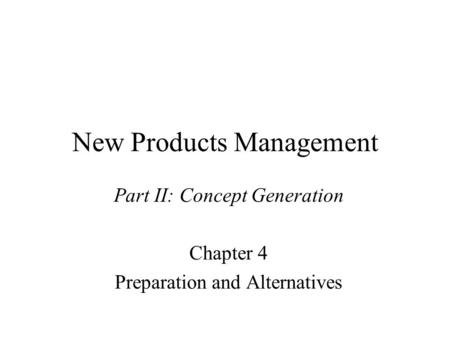 New Products Management