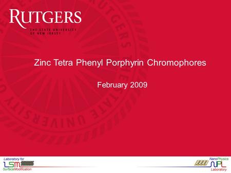 Zinc Tetra Phenyl Porphyrin Chromophores February 2009.