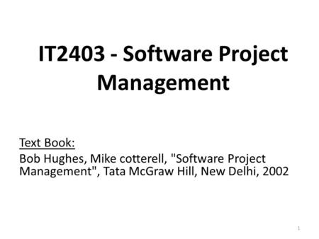 IT Software Project Management