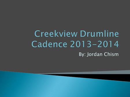 By: Jordan Chism. Family is musically inclined Drummer/Percussionist for 7-8 years Self-taught drum kit player Always had an interest in composing music.