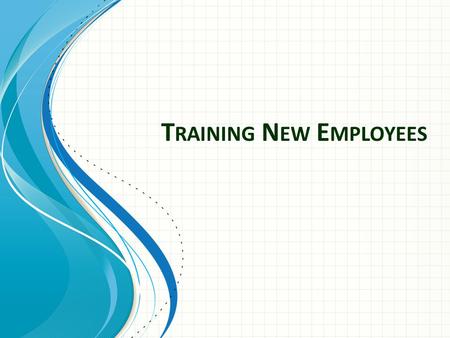 T RAINING N EW E MPLOYEES. New Employee Orientation Getting to know your new assignment Familiarizing yourself with your new environment Meeting new colleagues.