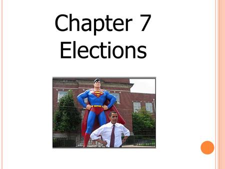 Chapter 7 Elections N OMINATIONS – THE F IRST S TEP Before the election can take place, candidates must be nominated Nomination – the naming of candidates.