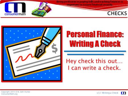 Personal Finance: Writing A Check