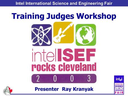 Intel International Science and Engineering Fair Presenter Ray Kranyak Training Judges Workshop.