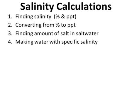 Salinity Calculations