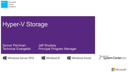 Microsoft Virtual Academy. Microsoft Virtual Academy First HalfSecond Half (01) Introduction to Microsoft Virtualization(05) Hyper-V Management (02) Hyper-V.