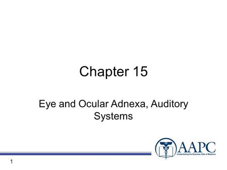 Chapter 15 Eye and Ocular Adnexa, Auditory Systems 1.