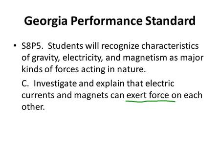 Georgia Performance Standard