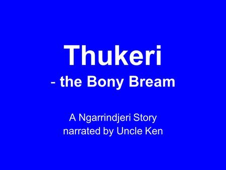 the Bony Bream A Ngarrindjeri Story narrated by Uncle Ken