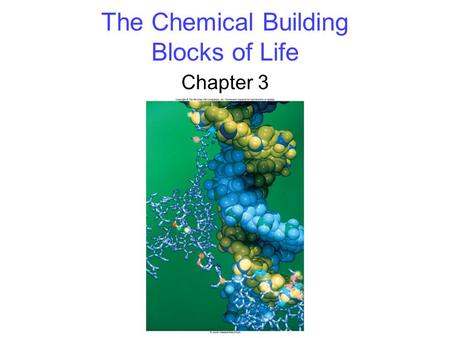 The Chemical Building Blocks of Life Chapter 3. 2 Biological Molecules Biological molecules consist primarily of -carbon bonded to carbon, or -carbon.