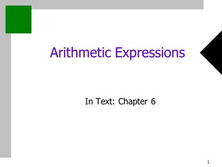 Arithmetic Expressions