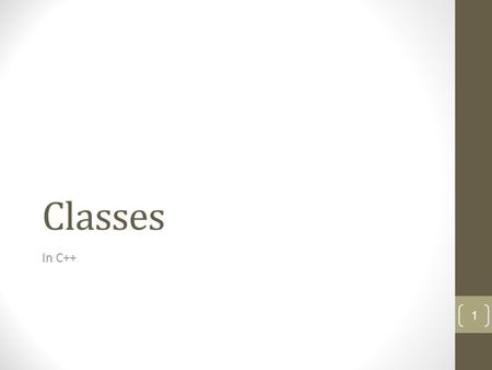 Classes In C++ 1. What is a class Can make a new type in C++ by declaring a class. A class is an expanded concept of a data structure: instead of holding.