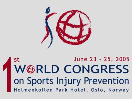 Keynote lectures Symposia on injury-specific prevention methods: Ankle sprains, Knee ligament injuries (ACL), Head & neck injuries, Hamstring strains,