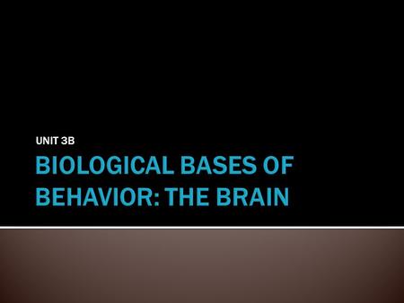 UNIT 3B.  The Tools of Discovery: Having our Head Examined  Older Brain Structures  The Cerebral Cortex  Our Divided Brain  Right-Left Differences.