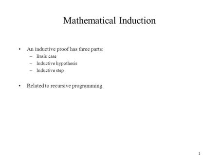 Mathematical Induction