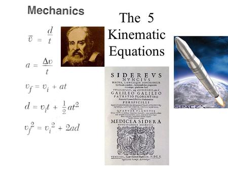 The 5 Kinematic Equations