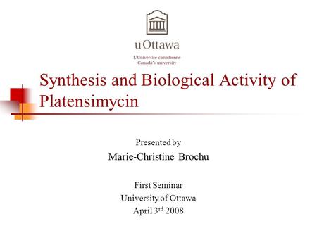 Synthesis and Biological Activity of Platensimycin