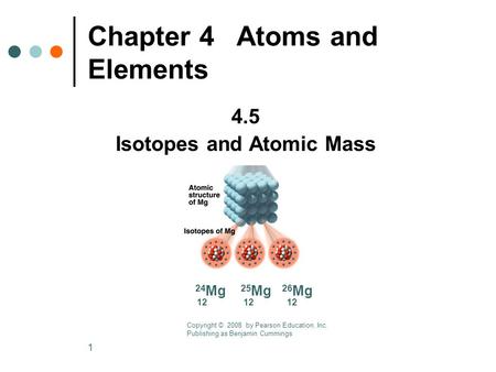 Chapter 4 Atoms and Elements